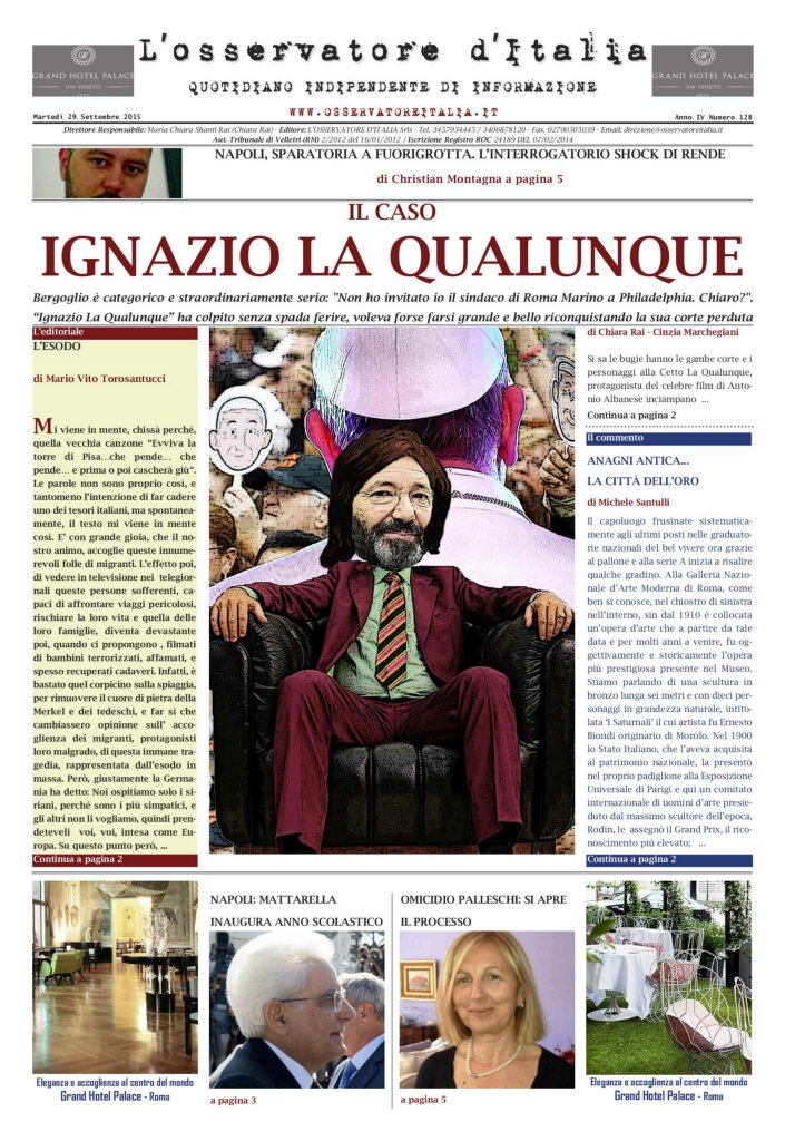 L'osservatore d'Italia edizione del 29 Settembre 2015